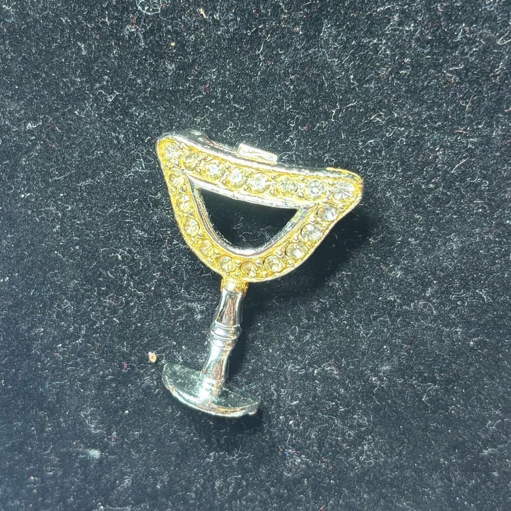 Vintage Goldtone Martini Brooch Excellent Preloved Condition